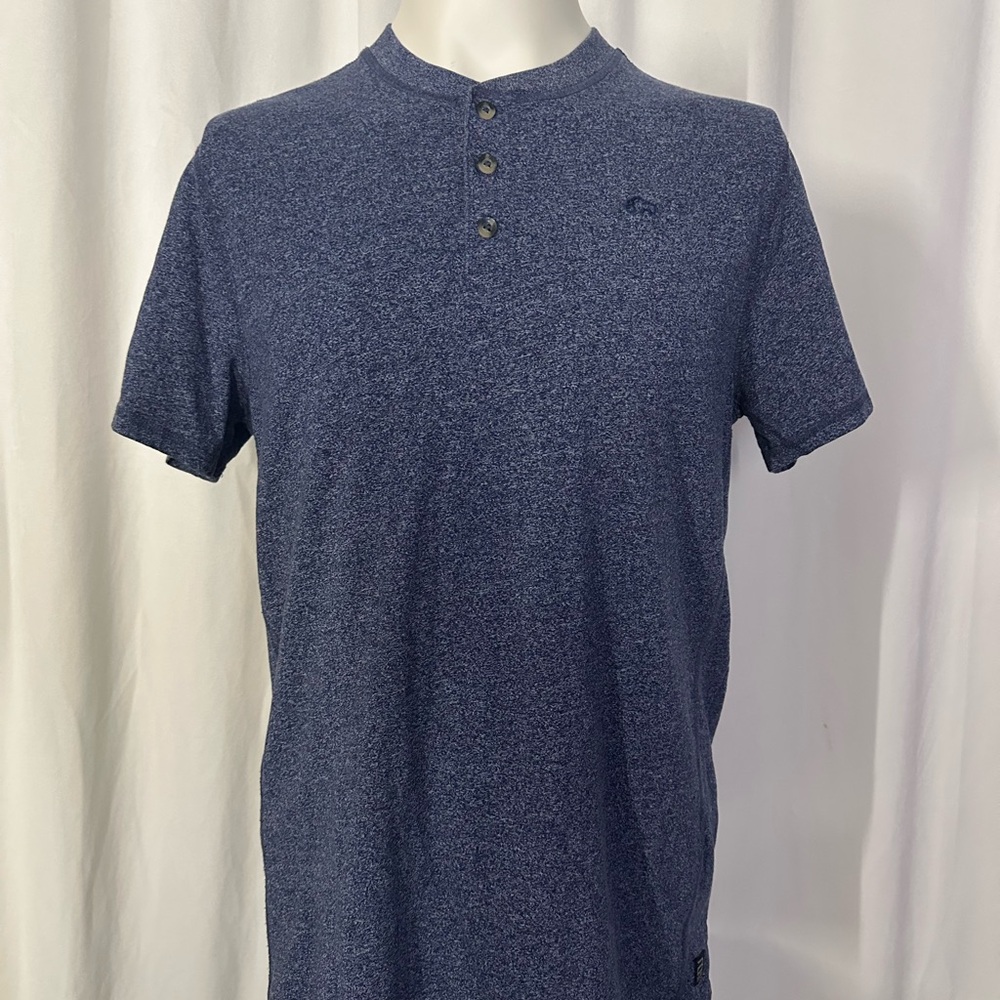 Buffalo David Bitton Blue Short Sleeve Shirt Men Size S Logo Casual Streetwear